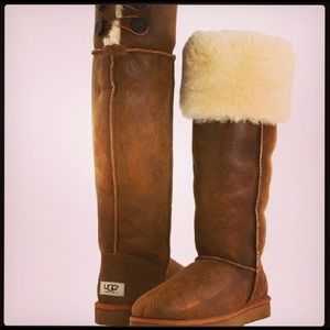 Over the knee chestnut UGG boots